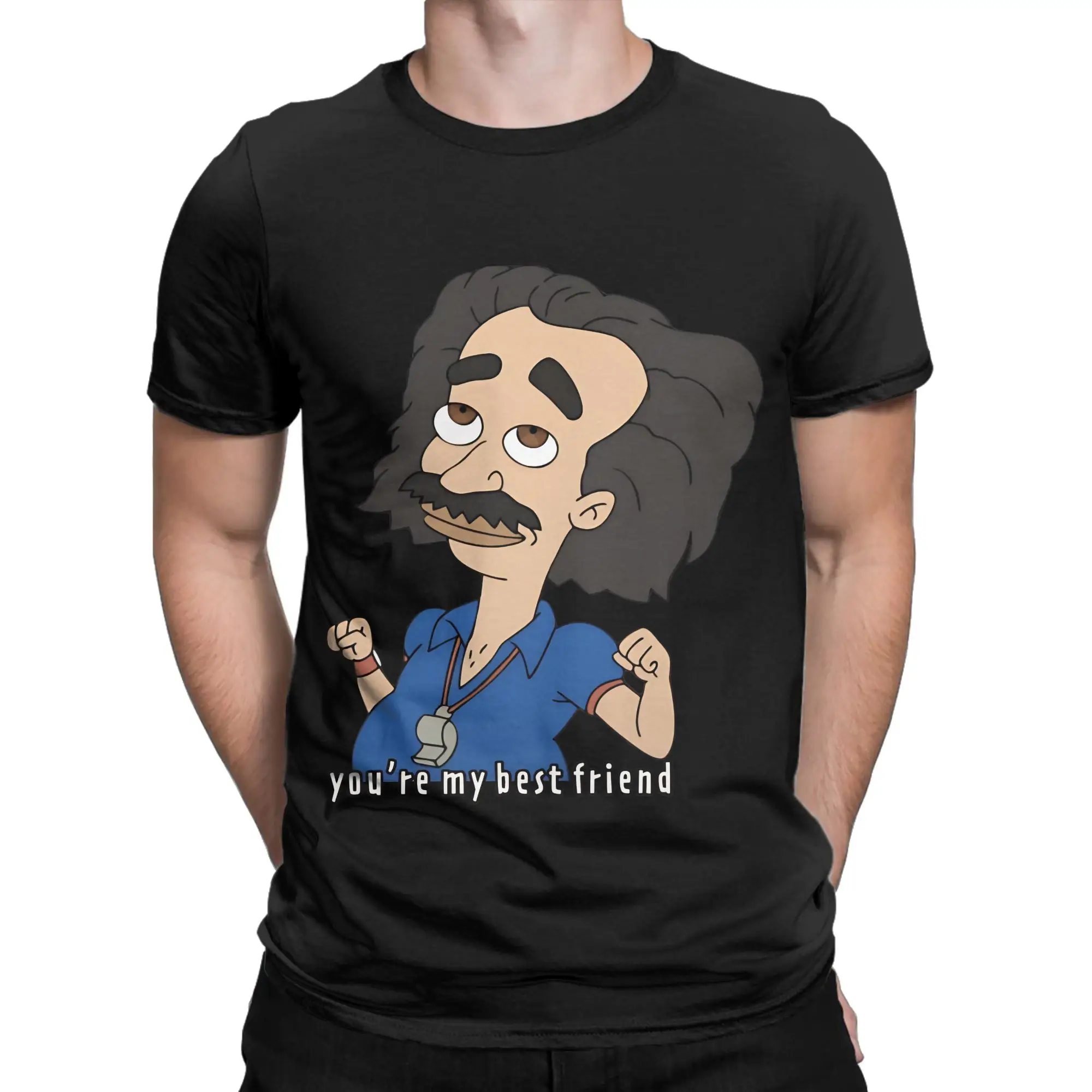 Offbeat Comedy Cartoon Classic Novelty Graphic 100% Cotton T-Shirt Big Mouth Tees Tops For Men