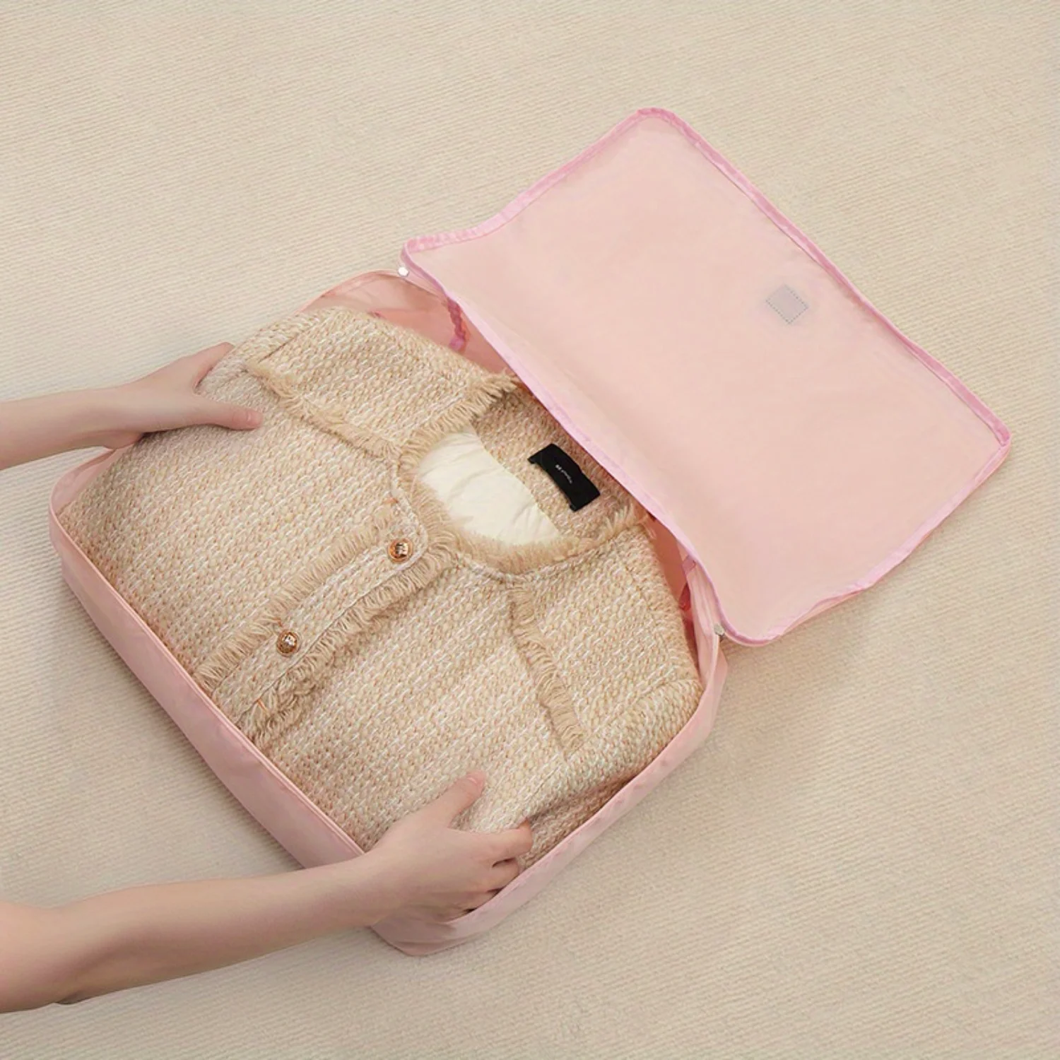 7pcs/set Travel Clothes  Bag, Underwear Lingerie Bra Organizer, Packing Cube For Makeup Toiletry