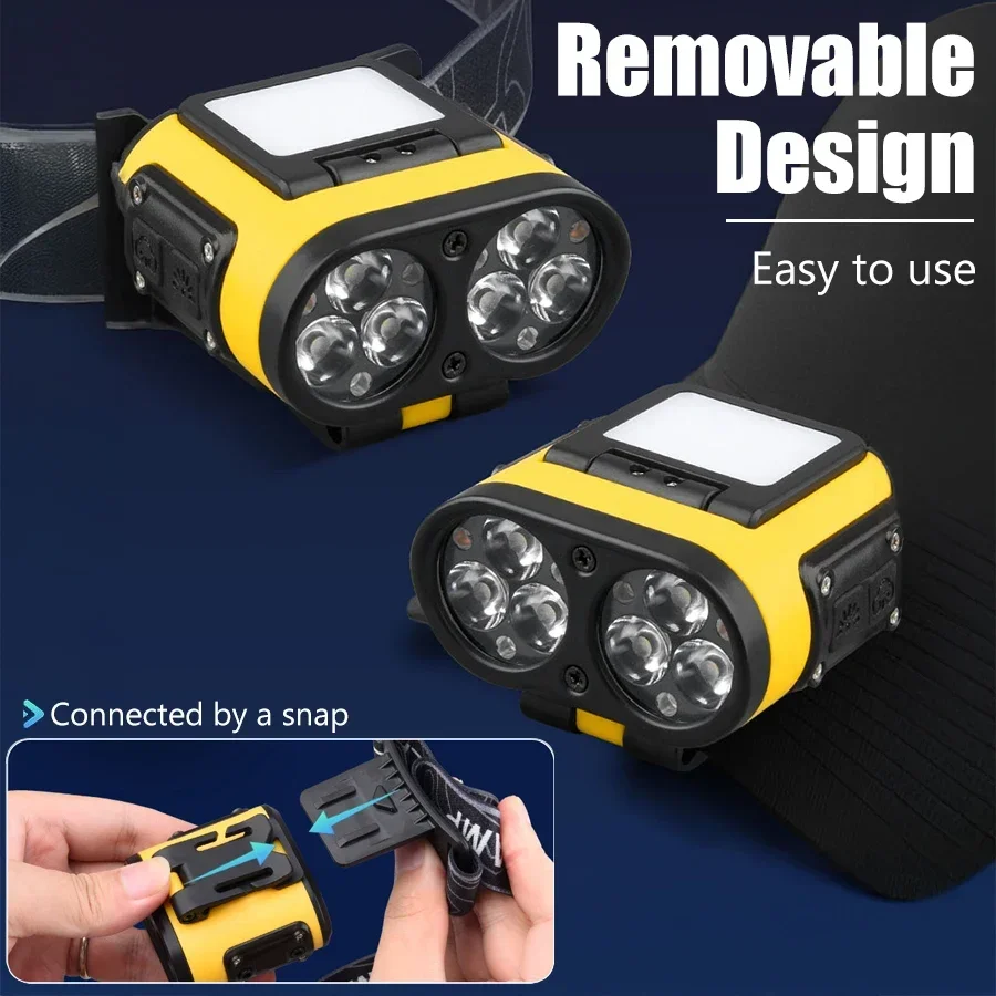 

F5 Owl Sensor Headlamps Led Front Bicycle Light Rechargeable Headlight Portable Rotating COB Floodlight Outdoors Camping Fishing