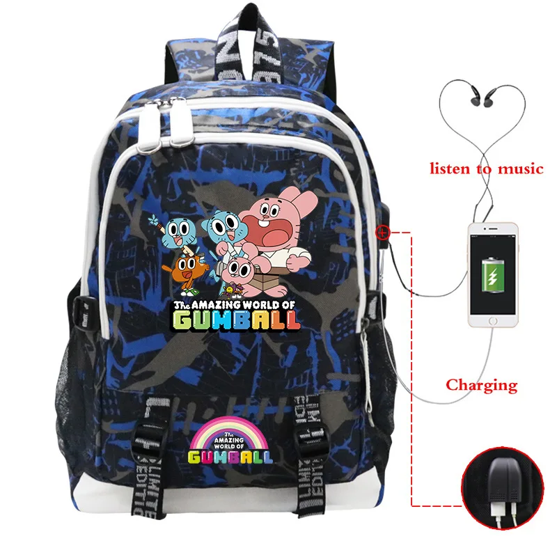 

The Amazing World of Gumball Backpack for Boys Girls Outdoor Bagpack Men Laptop Daypack Large Capacity Rucksack Teenager BookBag