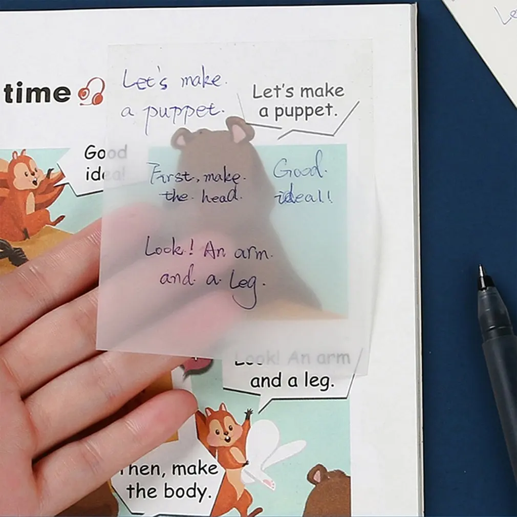 50 Folhas Transparente Sticky Notes Scrapes Adesivos Note Pads Postou-Papel Claro Notepad Escola Papelaria Material de Escritório