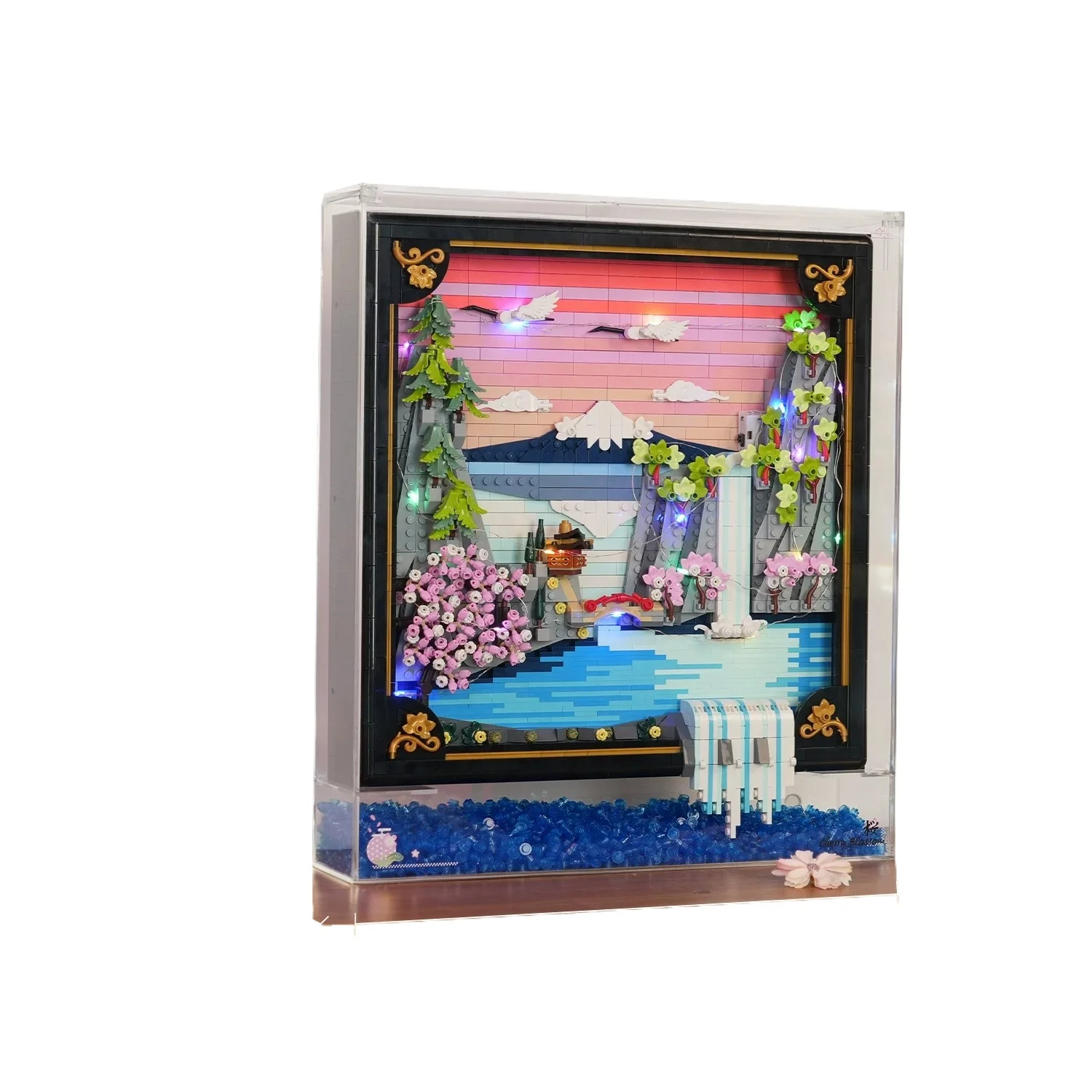 Suitable for Lego 10366 Tropical Aquarium Acrylic Transparent Display Box Dust-proof Storage Box(Excluding Lego sets)