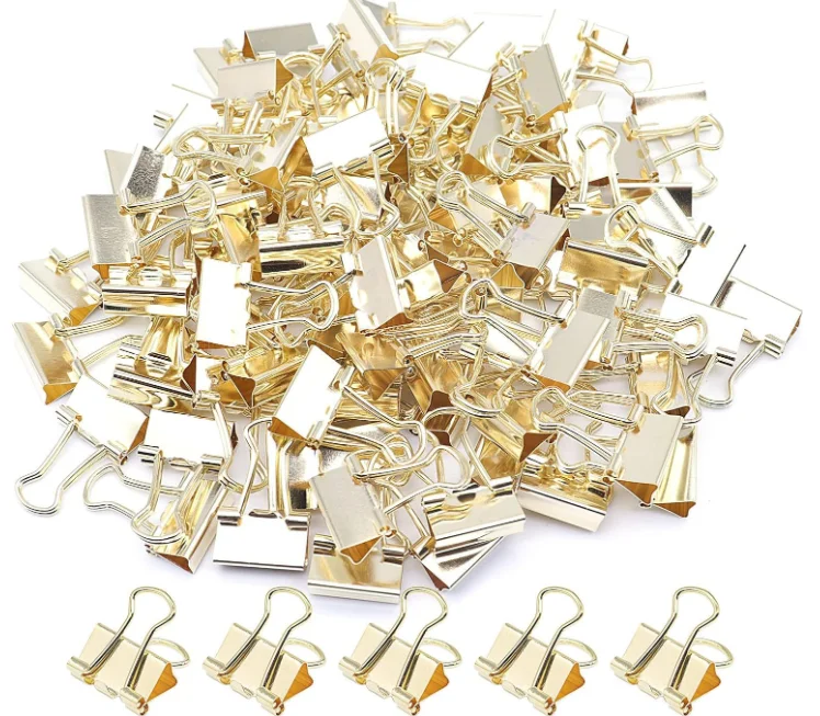 Golden Long Tail Clips 15mm  Dovetail Clips Small-Sized Passport Holder Specialized Manufacturing Office Equipment And Schoo