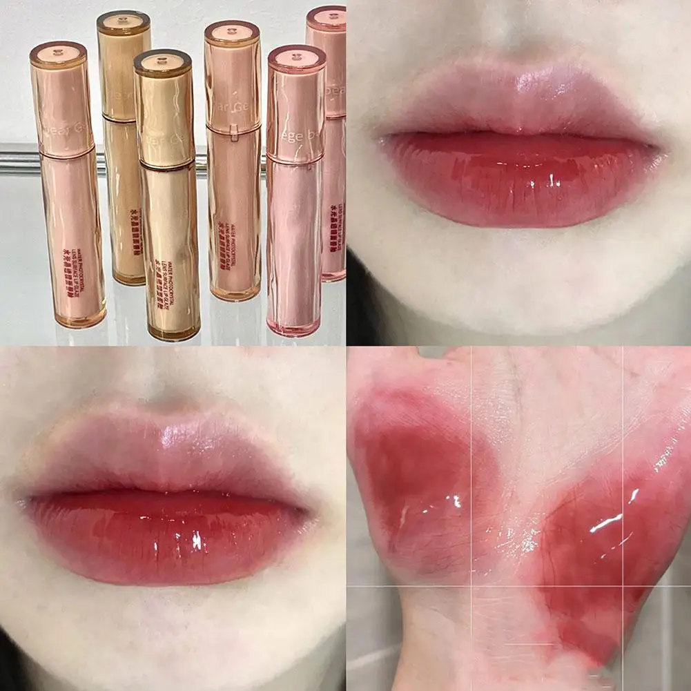 6 Kleuren Vloeibare Lipgloss Aardbei Jelly Lippenstift Lip Blijvende Lippen Voller Gloss Make-Up Lip Lippen Hydraterende Tint Glanzend L G4d0