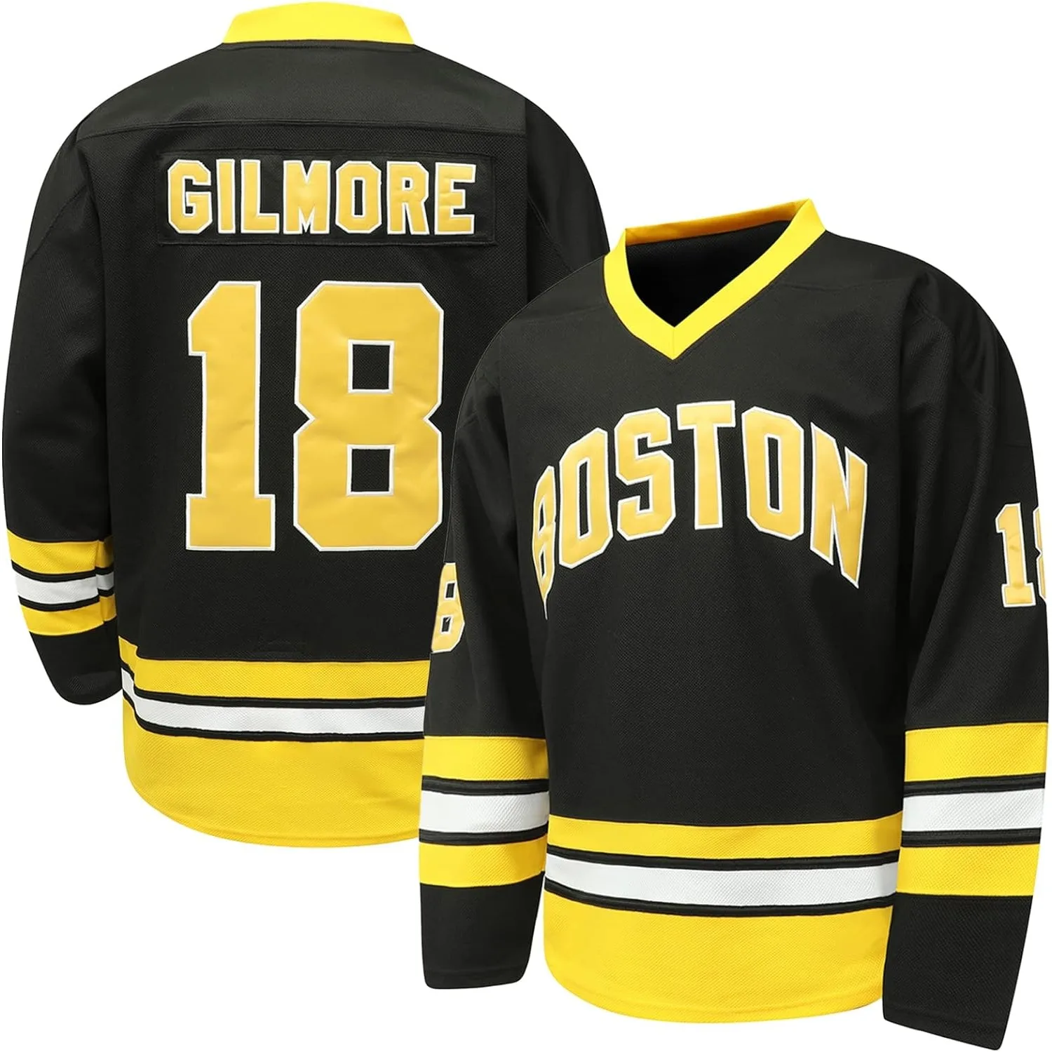 

Happy Gilmore #18 Jersey Boston Adam Sandler 1996 Movie Ice Hockey Jersey Stitched S-XXXL, 90S Hip Hop Clothing for Party S