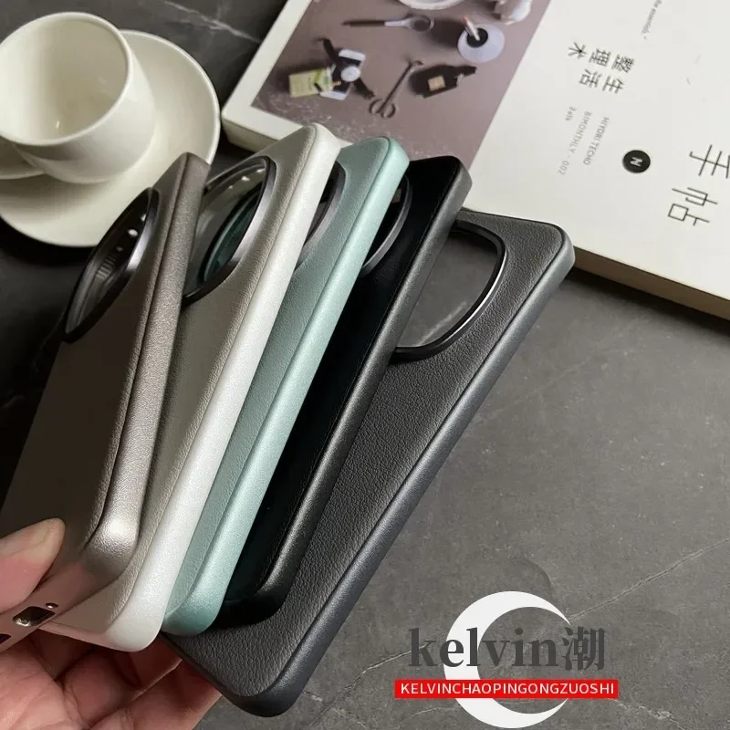 For Honor Magic 6 Pro Case Luxury Electroplated Leather Cover For Magic 6 Simple Business Shockproof Bumper Magic6Pro Funda