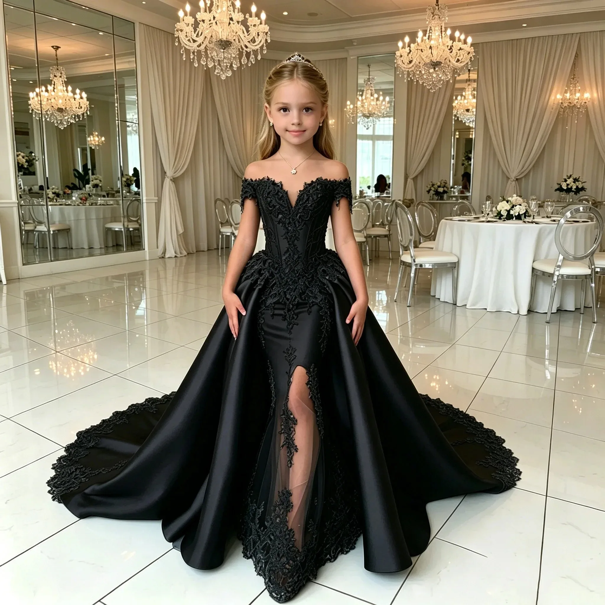 Communion Blush Pink Flower Girl Dress Wedding High Neck Beading Ball Gown for Birthday Gowns First Communion Dress