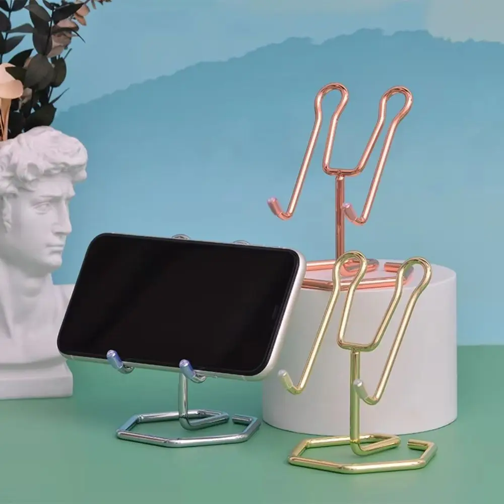 

Metal Material Metal Mobile Phone Holder Multifunctional Universal Design Phone Stand Bottom Simple Sturdy and Stable