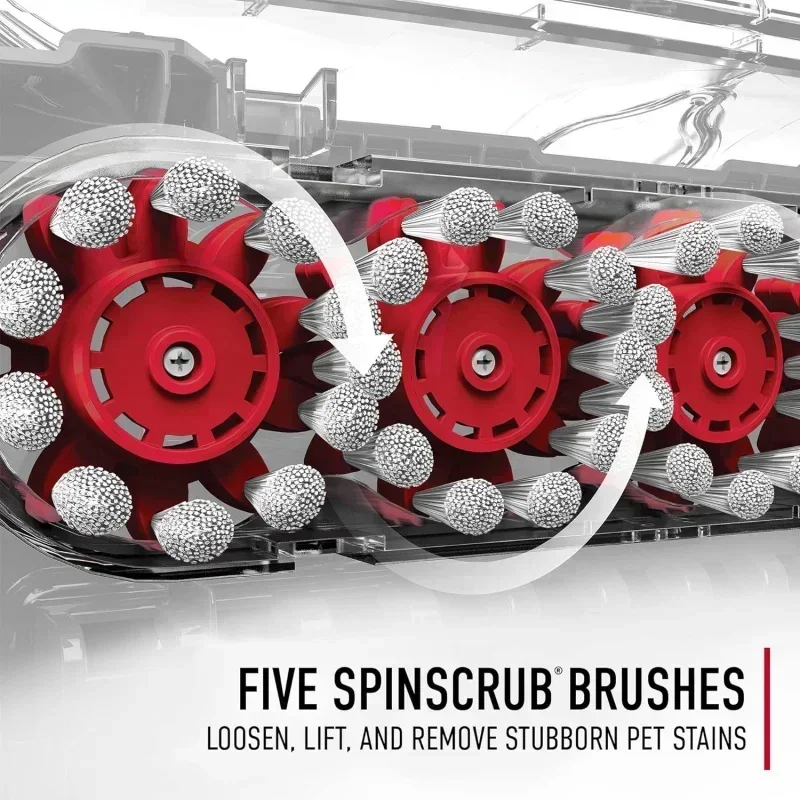 QWHoovvers Powerscrub XL เครื่องทําความสะอาดพรมสําหรับสัตว์เลี้ยง,เครื่องแชมพูแบบตรง,FH68050,สีดํา