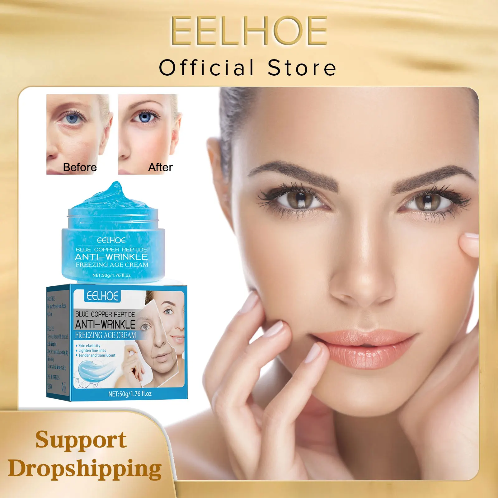 

EELHOE Face Firming Cream Against Facial Wrinkles V-Line Face Lifting Fade Fine Lines Nourish Moisturizing Anti Aging Cream 50g