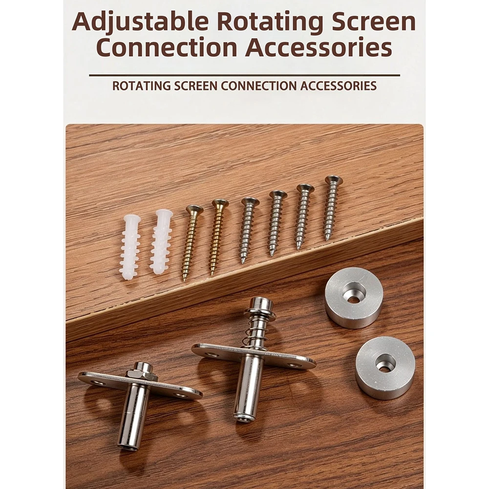360 Degree Rotating Screen for pivot Hinge for Monitor Mounts with Iron Aluminum Alloy Construction and Rust Resistant Finish