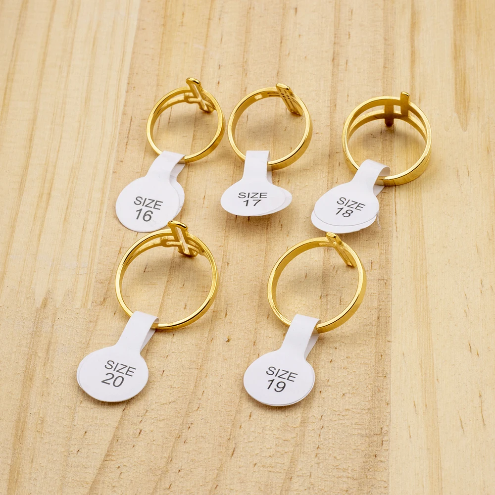 36Pcs/Lot Wholesale Stainless Steel Ring For Hollow Cross Jewelry Charms Finger Decoration Gift