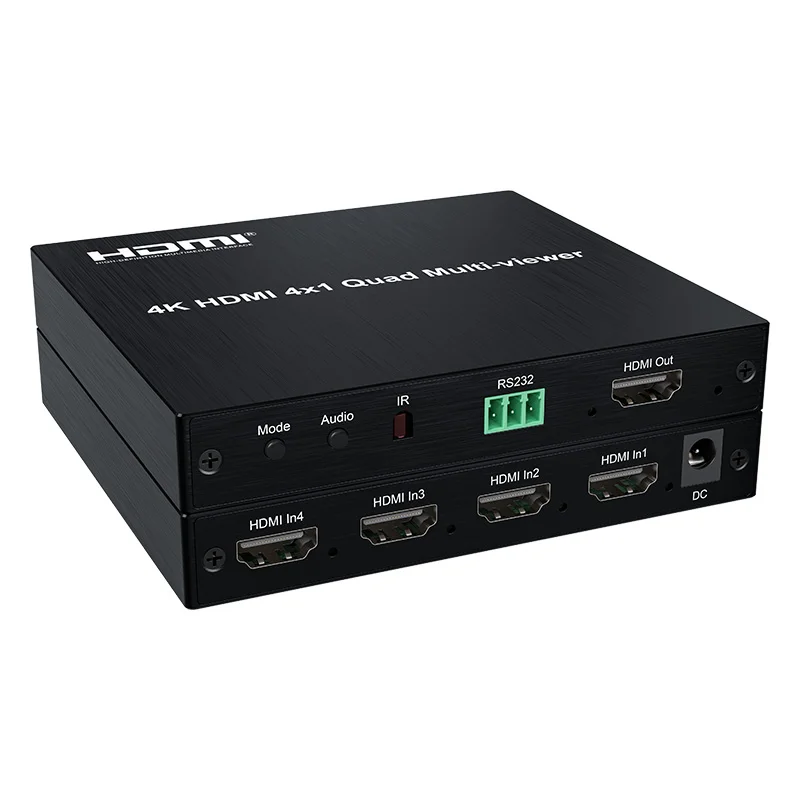 

4K HDMI Multi-Viewer 4X1 HDMI Quad Multi-viewer 4K@30hz HDMI Multiviewer 4 in 1 Out Image Screen Seamless Switch 7 Display Modes