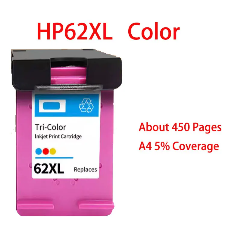 Imagem -02 - Cartucho de Tinta Recarregável da Impressora Compatível com Hp62 62xl Envy 5540 5541 5542 5543 5544 5545 5546 5547 5548 5549 5640