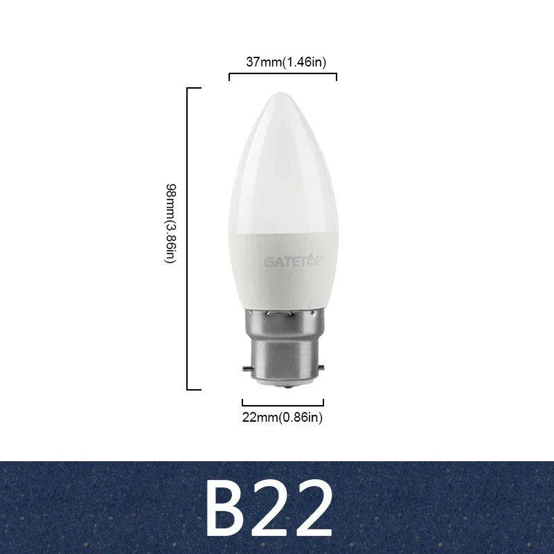 8pcs E27 E14 B22 Led Bulb AC 220V C37 Candle Lamp Energy Saving 3000K 6000K 3W 5W 6W 7W Chandelier Light for Home Decoration, image 8