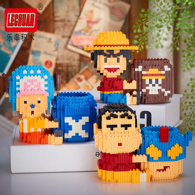 Kawaii Animal Maneki Neko Connection Pen Holder Building Block Capybara  Model Mini Bricks Figure Toy for Kids Santa Gift