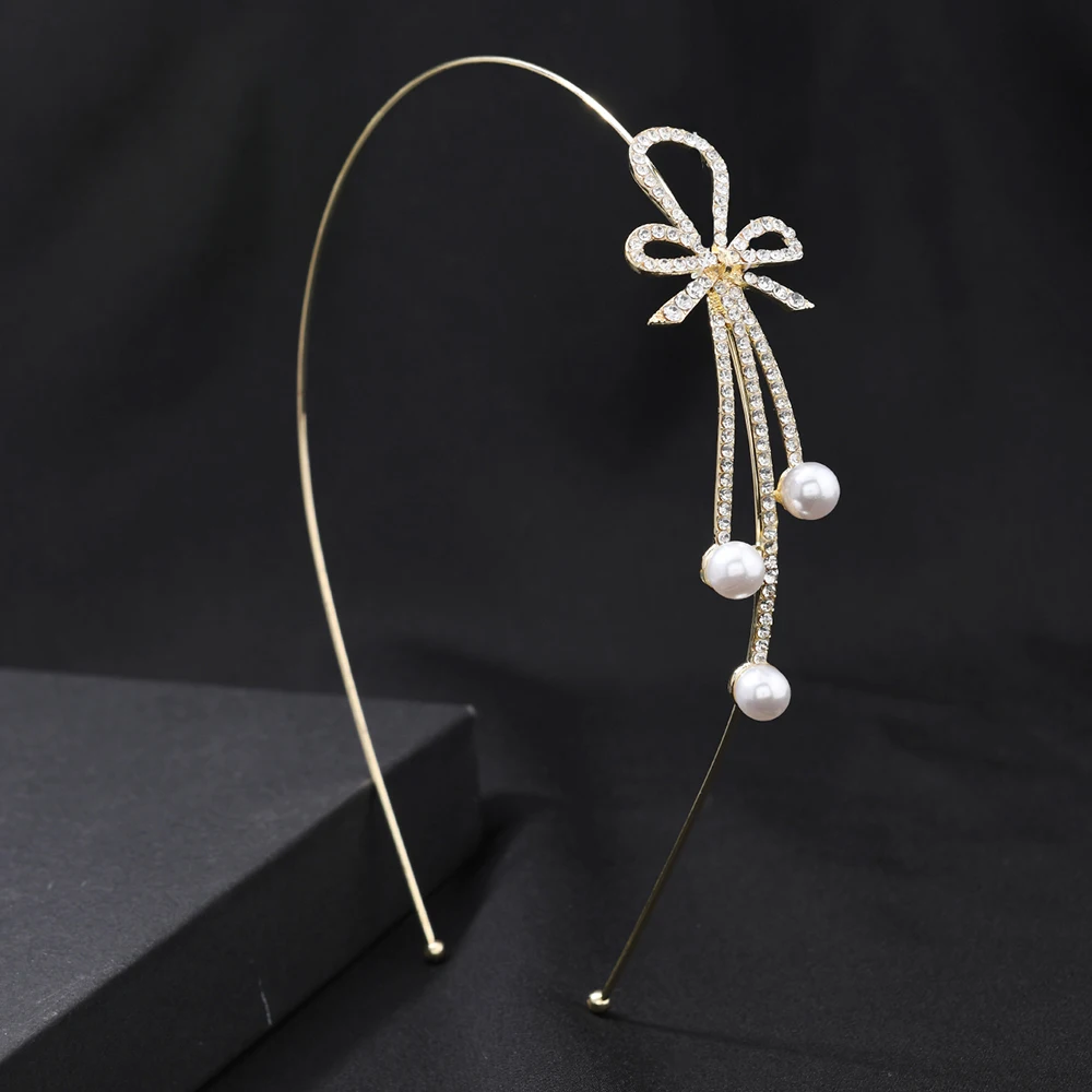 

Exaggerated style pearl and rhinestone hair accessories, bow hair bands and headbands, novel hair accessories for women