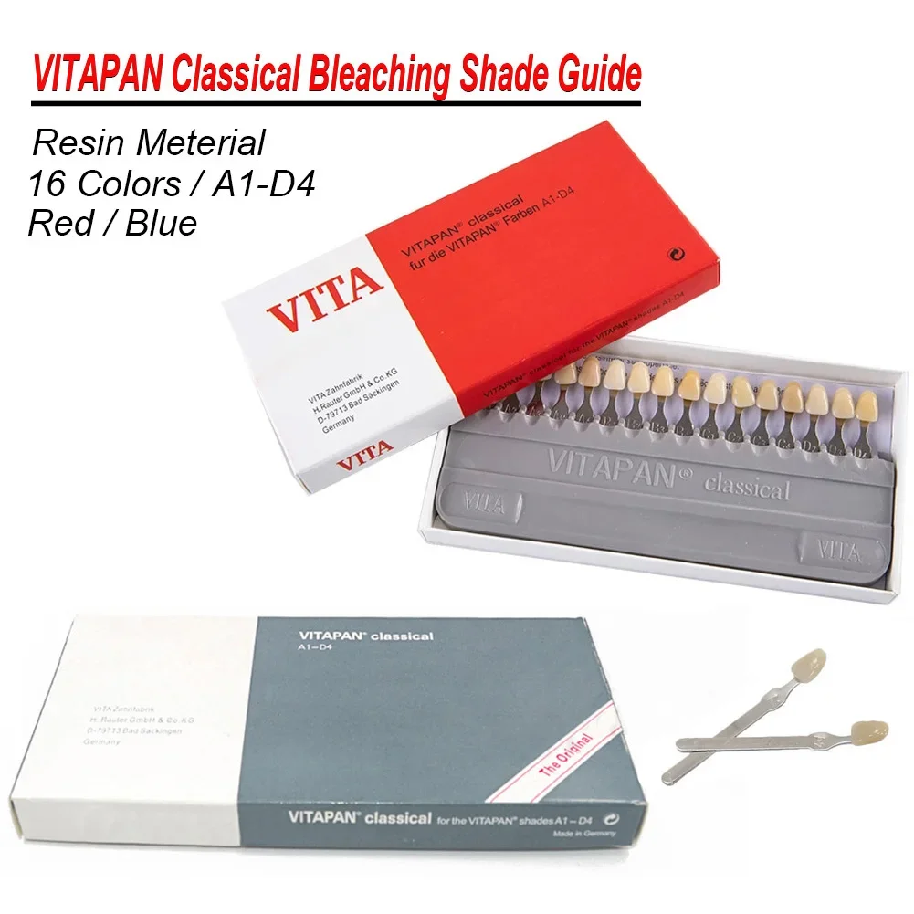 2Pcs VITA Classical Dental Lab Bleach Shade Guide 16 Colors Teeth Whitening Comparing Model Colorimetric Plate Composite Resin