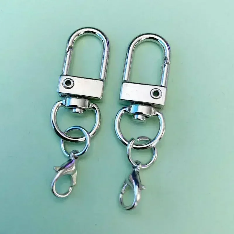 10/100 Stück Karabinerhaken mit Federverschluss, Schlüsselanhänger mit Ketten, Schlüsselringe für DIY-Schmuckherstellung, Karabinerhaken, Schlüsselringe, Taschenverschlüsse – Detail 3