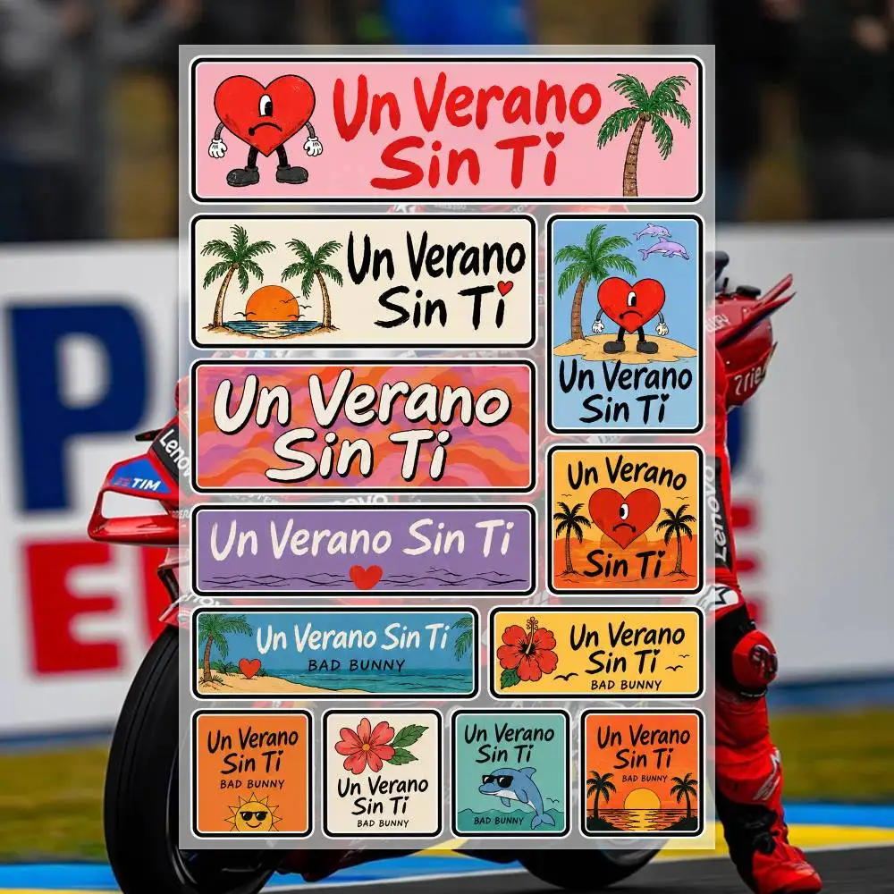 Un VE-rA-no Sin Ti Stickers Moto Sticker Auto Body Bumper Windows Motorcycle Laptop Walls Vinyl Decal Car Tuning Accessories