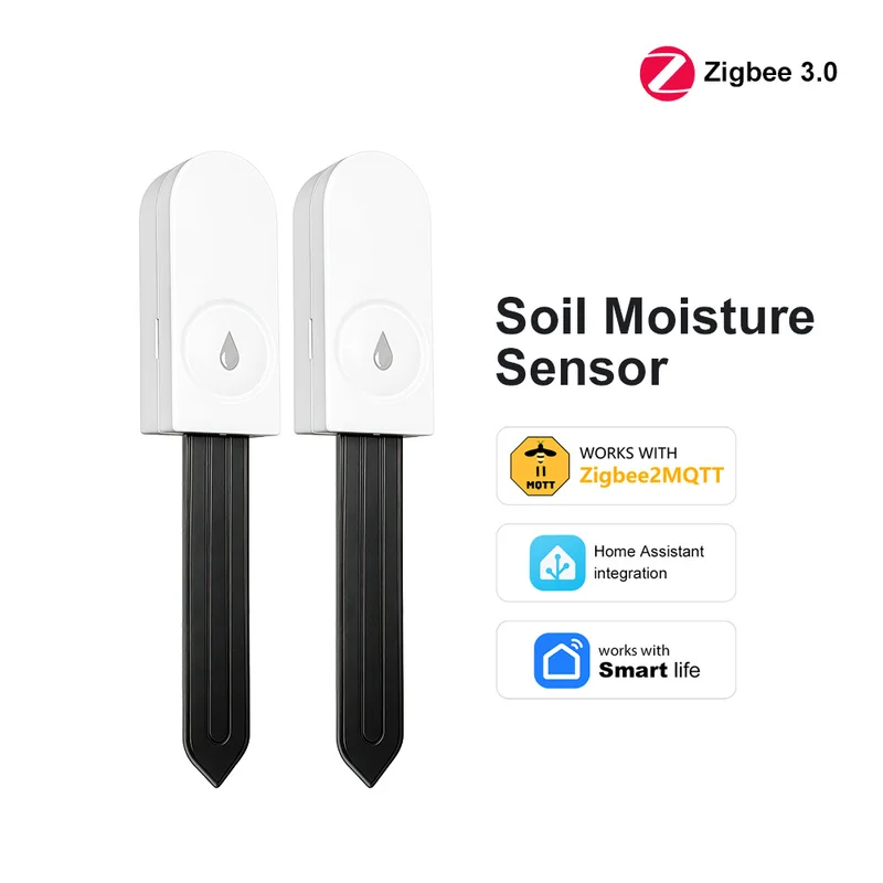 Zigbee 3.0 Soil Moisture Sensor Temperature and Humidity Thermohygrometer Garden Automation Irrigation Detector Zigbee 2MQTT