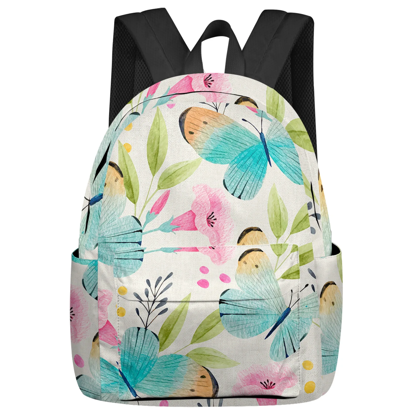 

Spring Watercolor Flower Butterfly Fashion Women Backpack Girl Travel Book Bags Laptop Backpacks Travel Rucksack Schoolbag