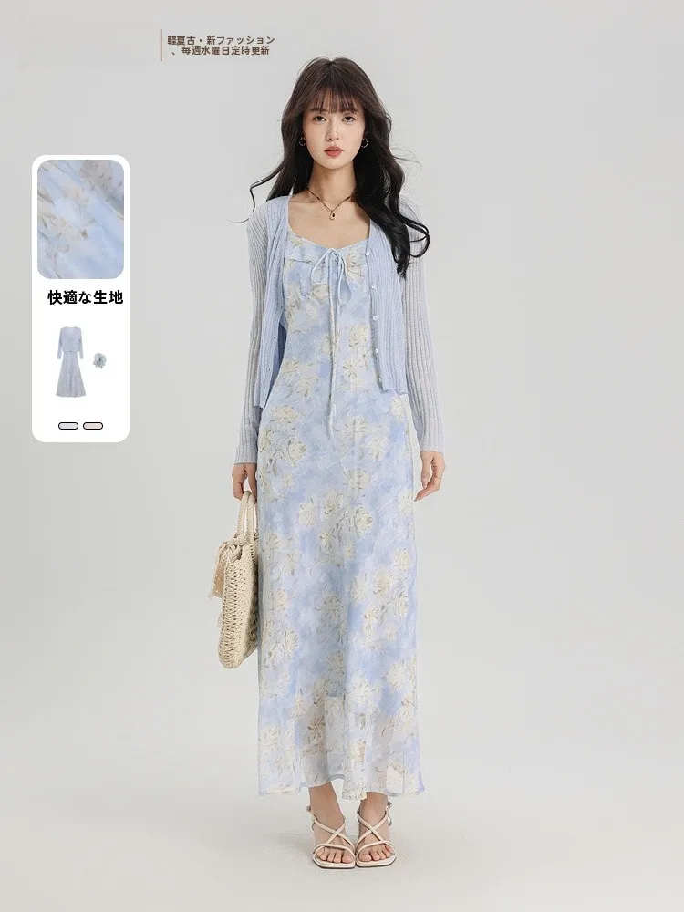 

Elegant Floral Print Two-Piece Set Summer New Arrival Gentle Style Women's Dress Suite Memory's Beginning JYDQD Casual Workwear