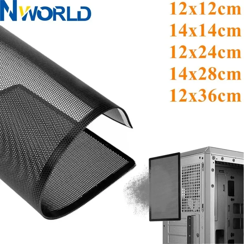 1PC Case Magnetic Dust Mesh Filter PVC Mesh Hole Computer Cooler Fan Dust Filter Dustproof Cover Computer Fan Grills Accessories