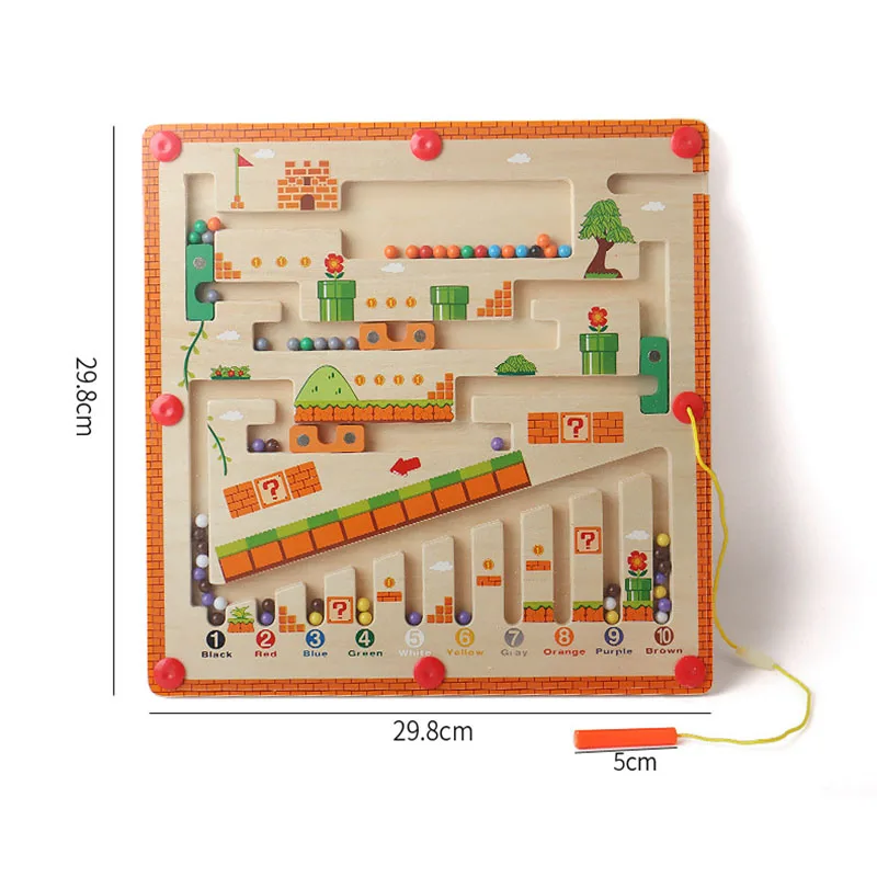 Puzzle magnétique en bois pour enfants, jouets créatifs pour garçons et filles, labyrinthe d'apprentissage précoce, jouets éducatifs, documents assortis, jouets Montessori