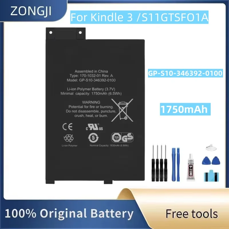 New Battery GP-S10-346392-0100 Battery For Kindle 3 III Kindle3 Keyboard eReader D00901 Graphite 170-1032-00 / FS249 + Tools