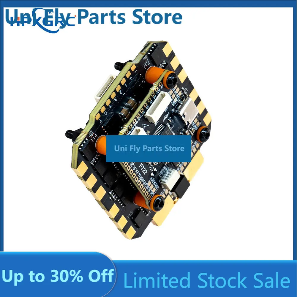UniFlyHPXGRC F722 Stack F722 Flight Controller ICM42688P With BLHeli_32 80A/100A ESC 3-8S LIPO 30.5x30.5mm For RC FPV Racing Dro