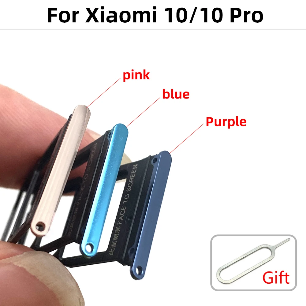 NEW SIM Card Slot SD Card Tray Holder Adapter For Xiaomi Mi 10 10T Pro Lite Mi Note 10 / CC9 Pro Mobile Phone + Pin