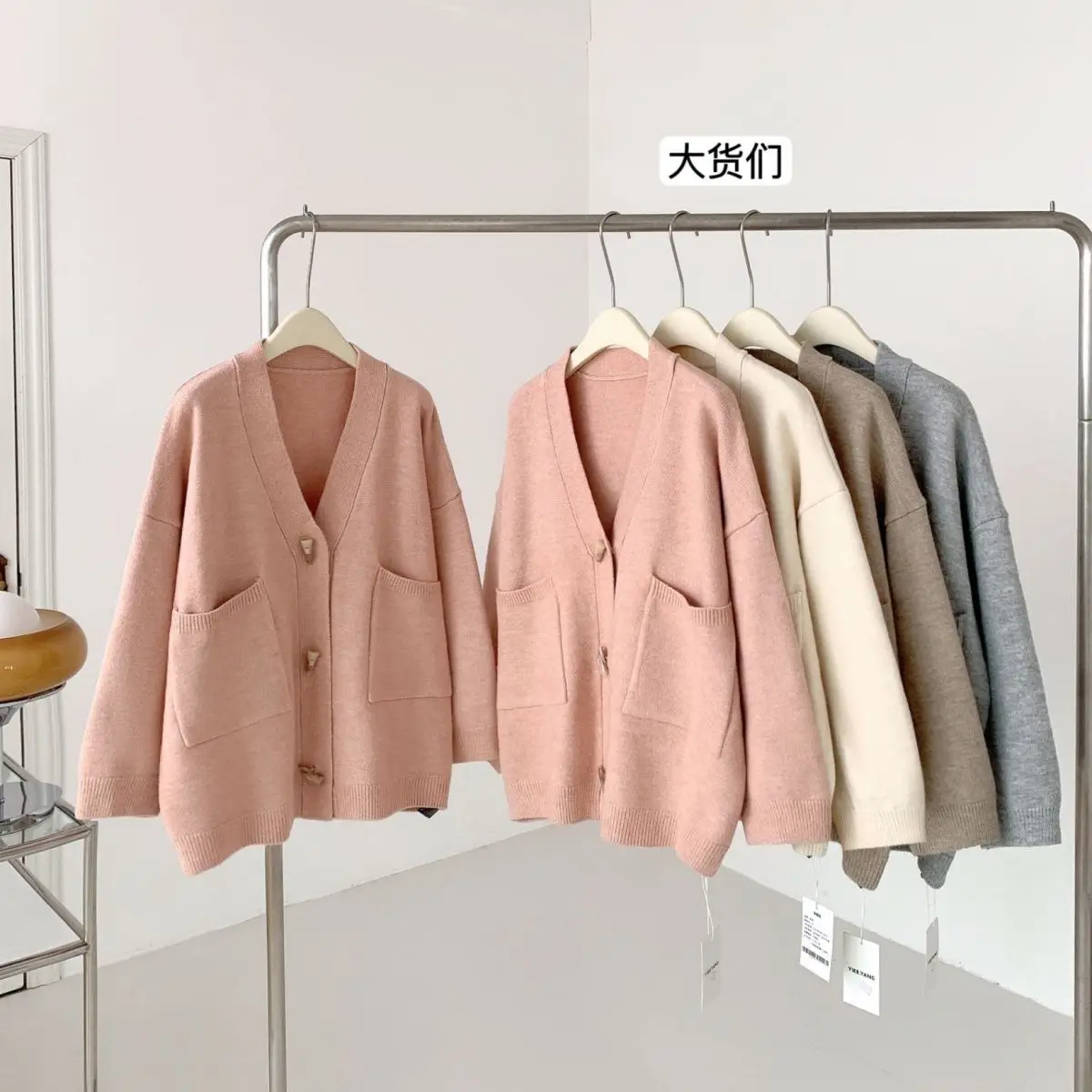 

2023 Women Spring Autumn New Buttons Sweater Coats Female Loose Cardigan Jackets Ladies Solid Color Knitted Outerwear S462