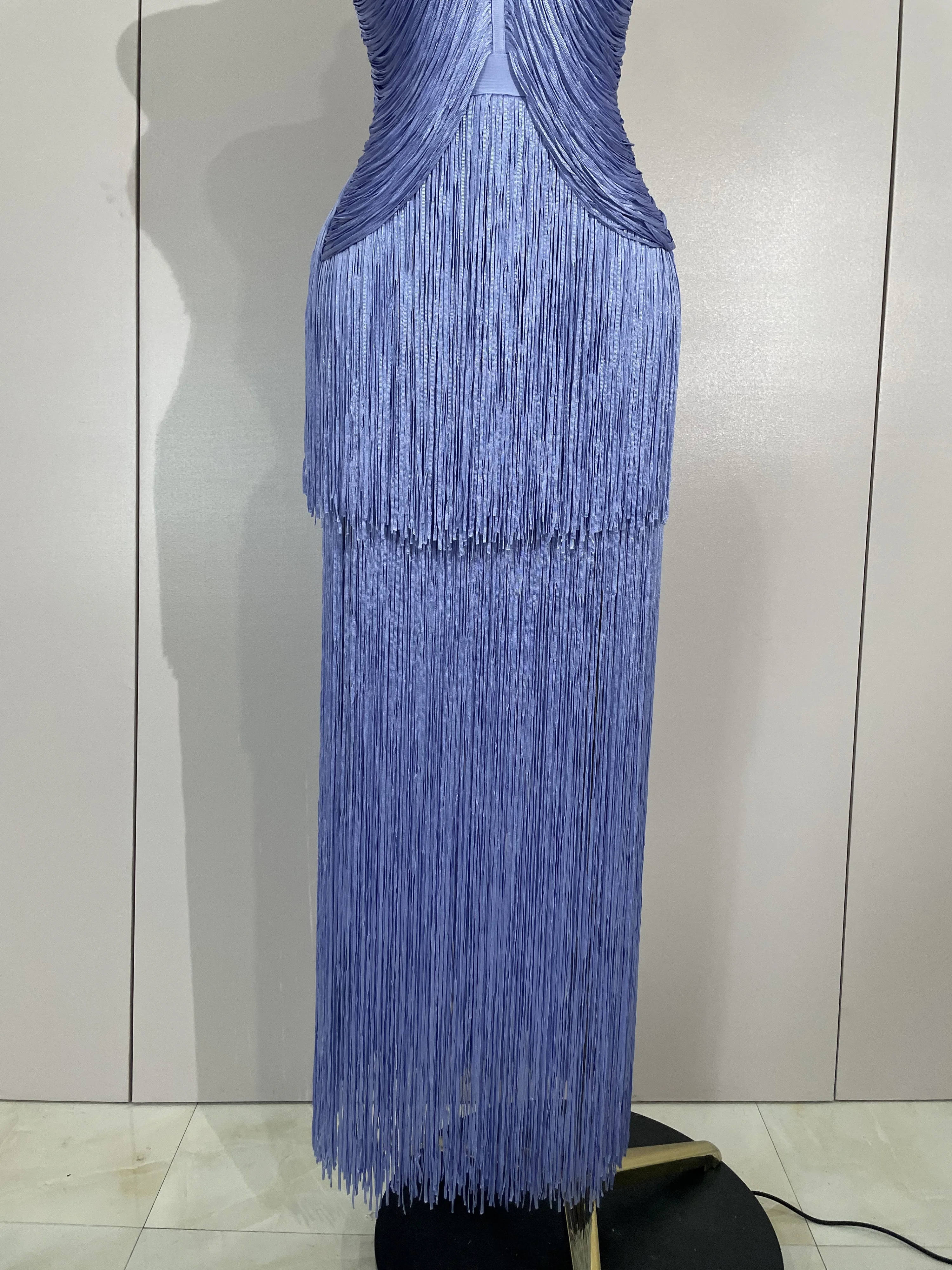 Frauen Sexy Backless Quaste Ankle Bodycon Verband Kleid Promi Elegante Abend Prom Club Luxus Geburtstag Party Outfit