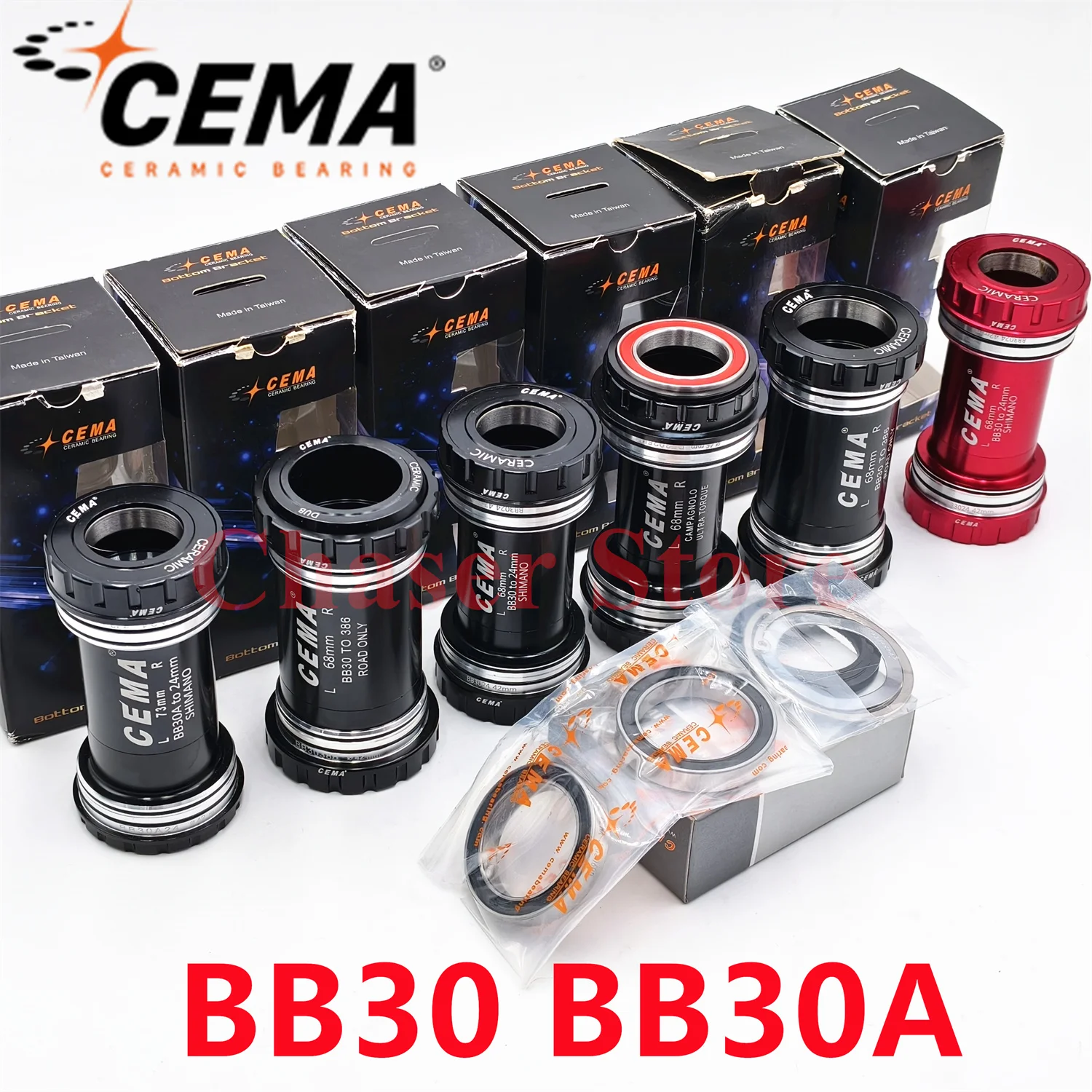 CEMA BB30 BB30A Marco de bicicleta Soporte inferior de rodamiento de cerámica BB30 a 24 mm/386 30 mm/DUB/CP 25 mm