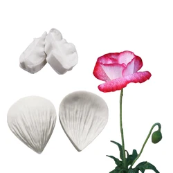 Poppy Flower Leaf Petal Veiner Silicone Cake Baking Mold Fondant Moulds Gumpaste Chocolate Sugar Clay Cake Decorating Tools