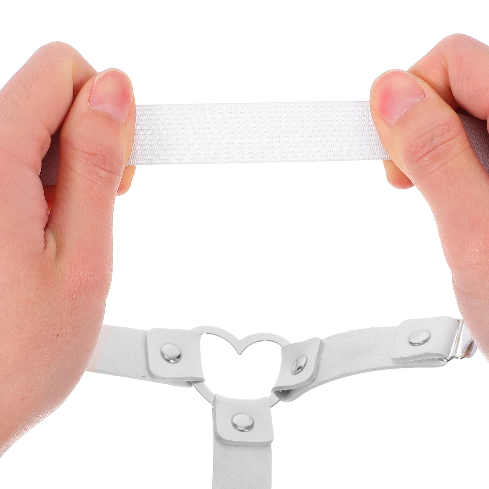 

2pcs One Size Adjustable Pu Alloy Pants Punk Harness For Cosplay Bind Games Leg Binding Comfortable Fit