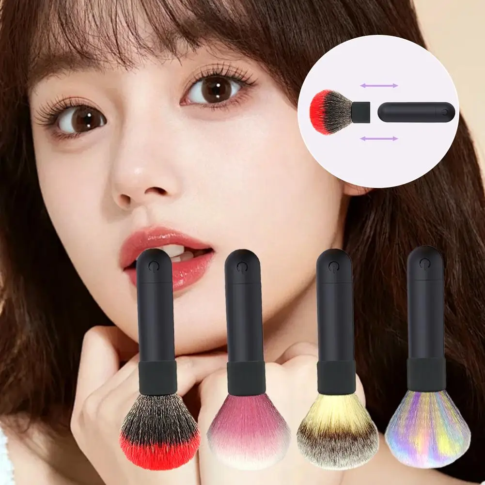 전기 파운데이션 블렌딩 브러쉬 블러쉬 페이셜 메이크업을 위한 다용도 휴대용 4 색 소프트 브리슬 뷰티 화장품 도구