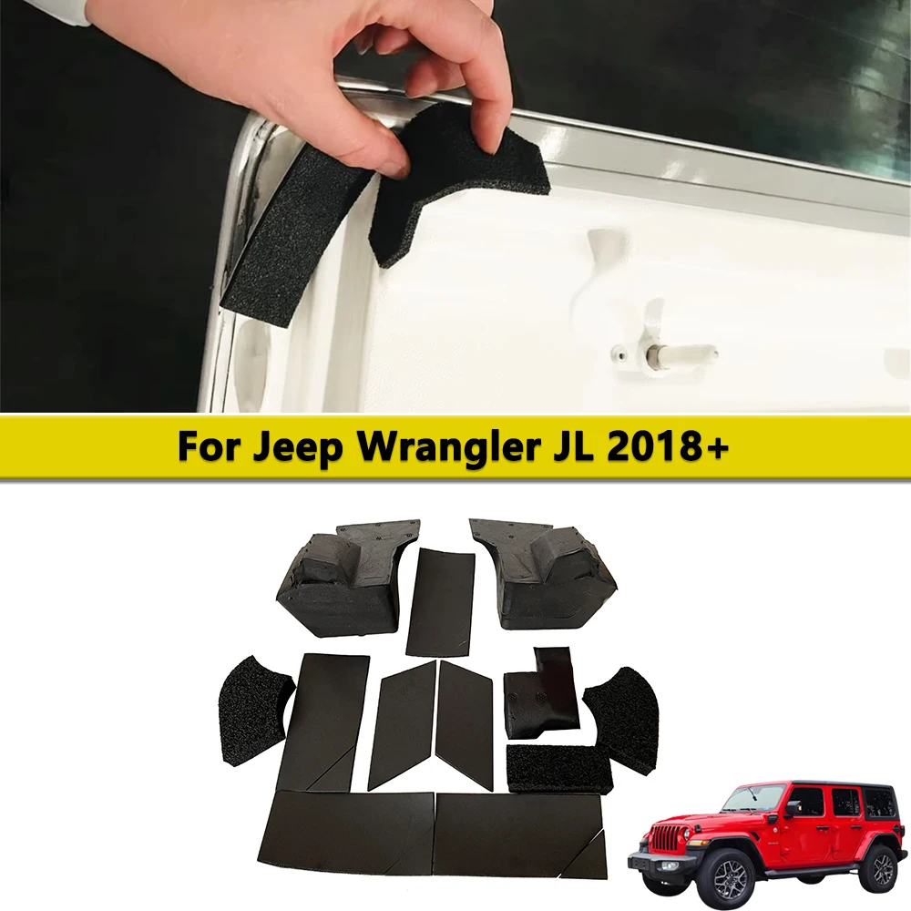 Hard Top Seal Kit for 2018-2024 Jeep Wrangler JL 12PCS  Rain Leakage Repair Interior Accessories Black