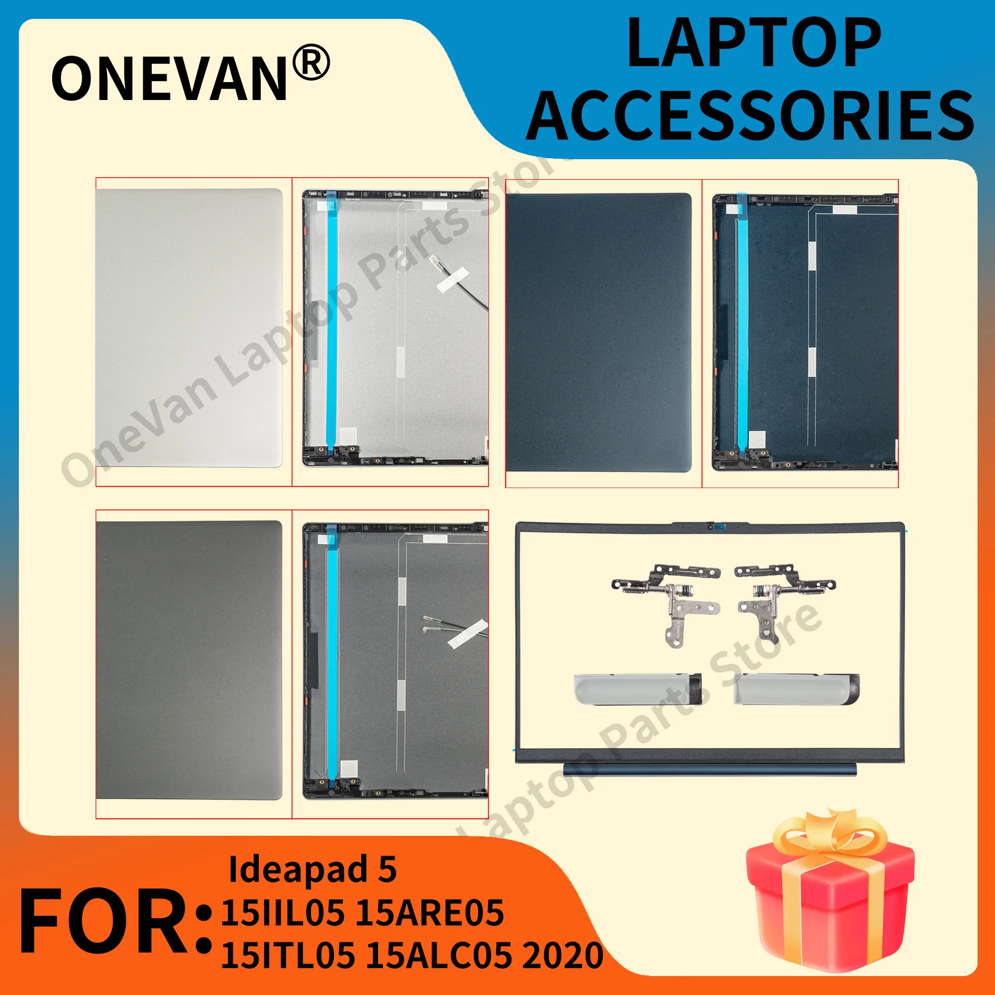 

Housing Case For Ideapad 5 15IIL05 15ARE05 15ITL05 15ALC05 2020 GS557 Laptop LCD Back Cover Front Bezel Hinges Gray/Silver/Blue