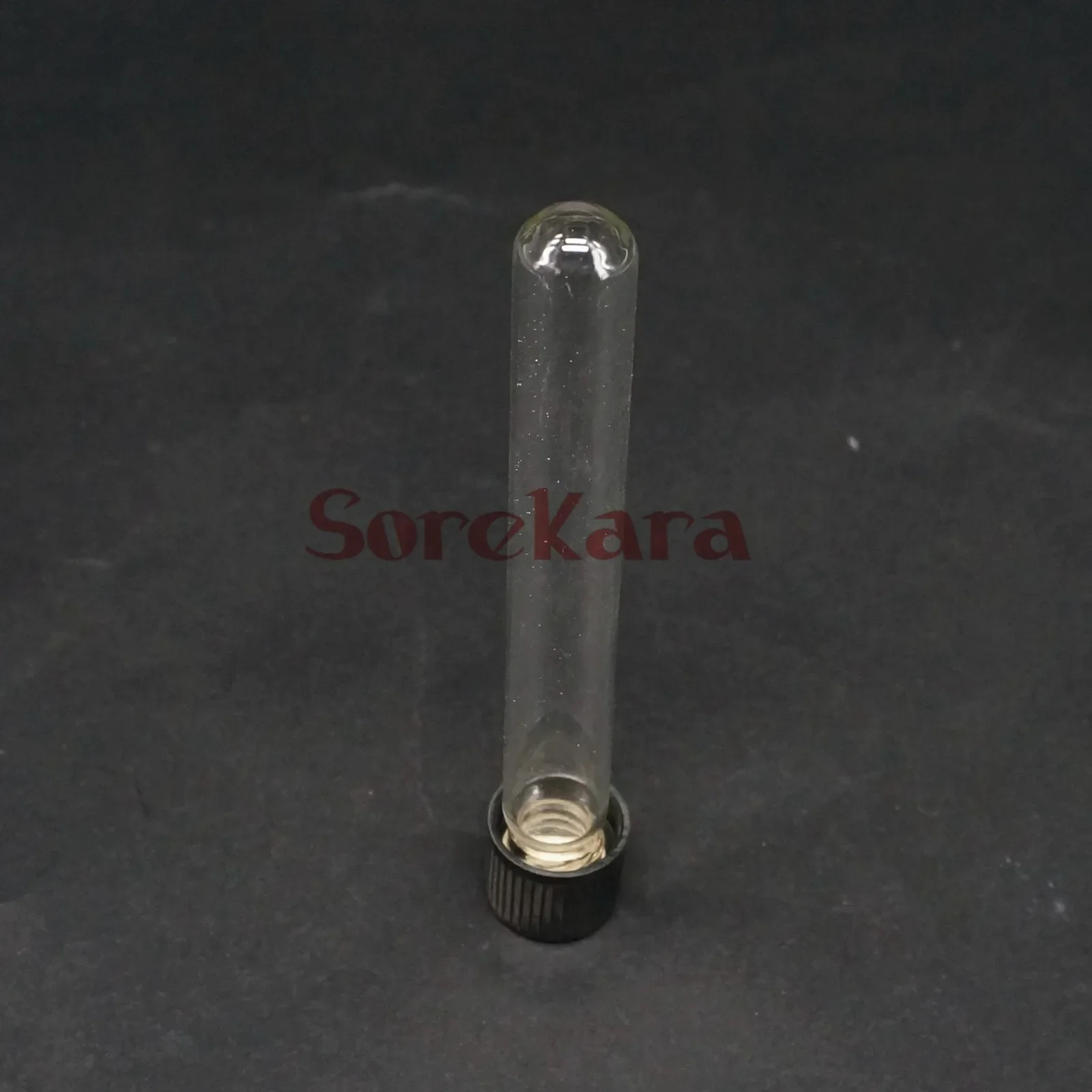 LOT 5 12x100mm Glass Test Tube Round bottom with Screw Cap for Chemistry Laboratory