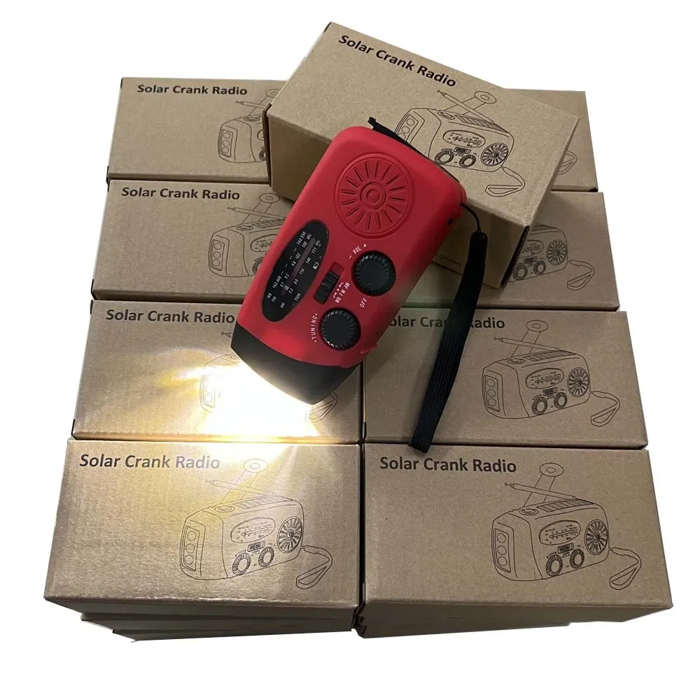

Emergency Radio 2000mAh LED Light Large capacity hand powered Solar rechargeable Portable USB (FM/AM/NOAA) WB Weather Radio