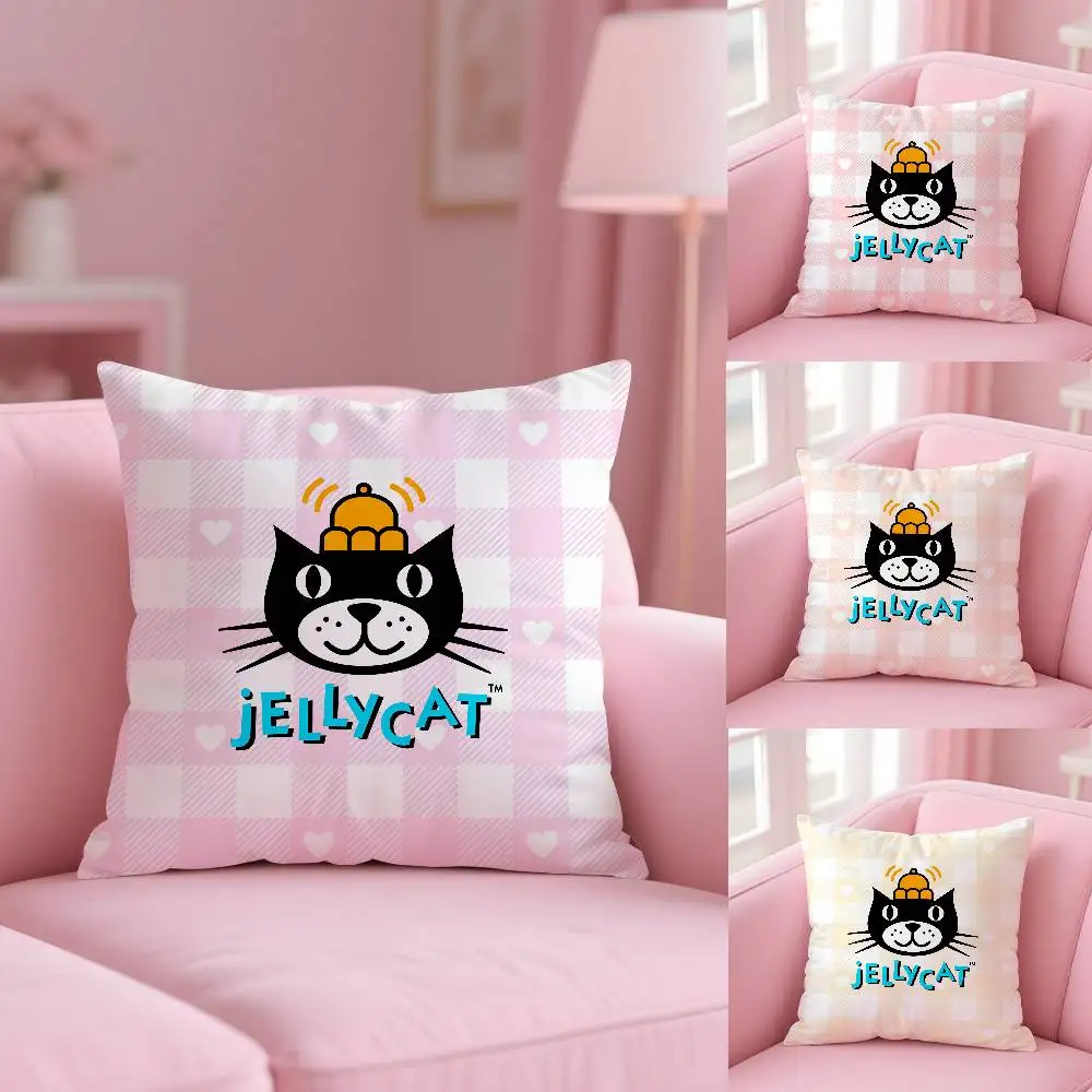 yZ[zCute Cartoon J-JellycatS Anime Pillow Case Anti-dustmite Pillowcase Invisible zipper silky short plush Sofa cushion cover