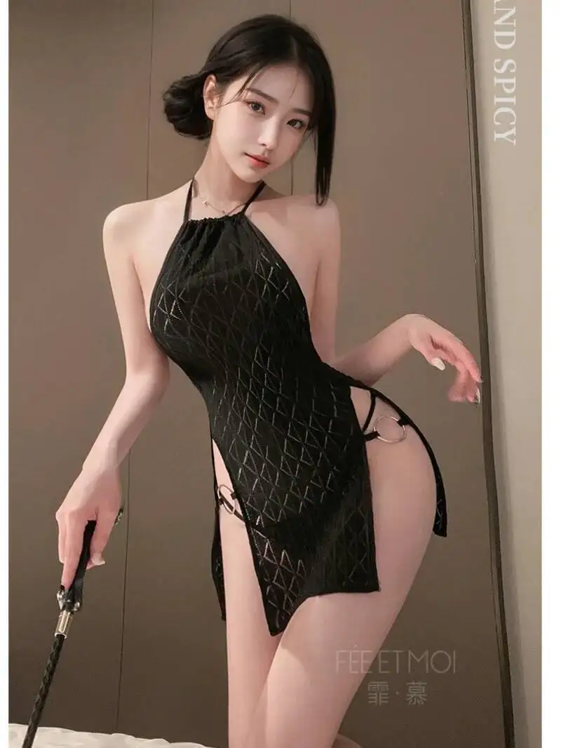 สาวร้อน Lingge Bareback ชุดตาข่ายลูกไม้ SHEER Temptation TANK ชุดมินิ 2025 ใหม่ไนท์คลับสาวเสื้อ 8ELW