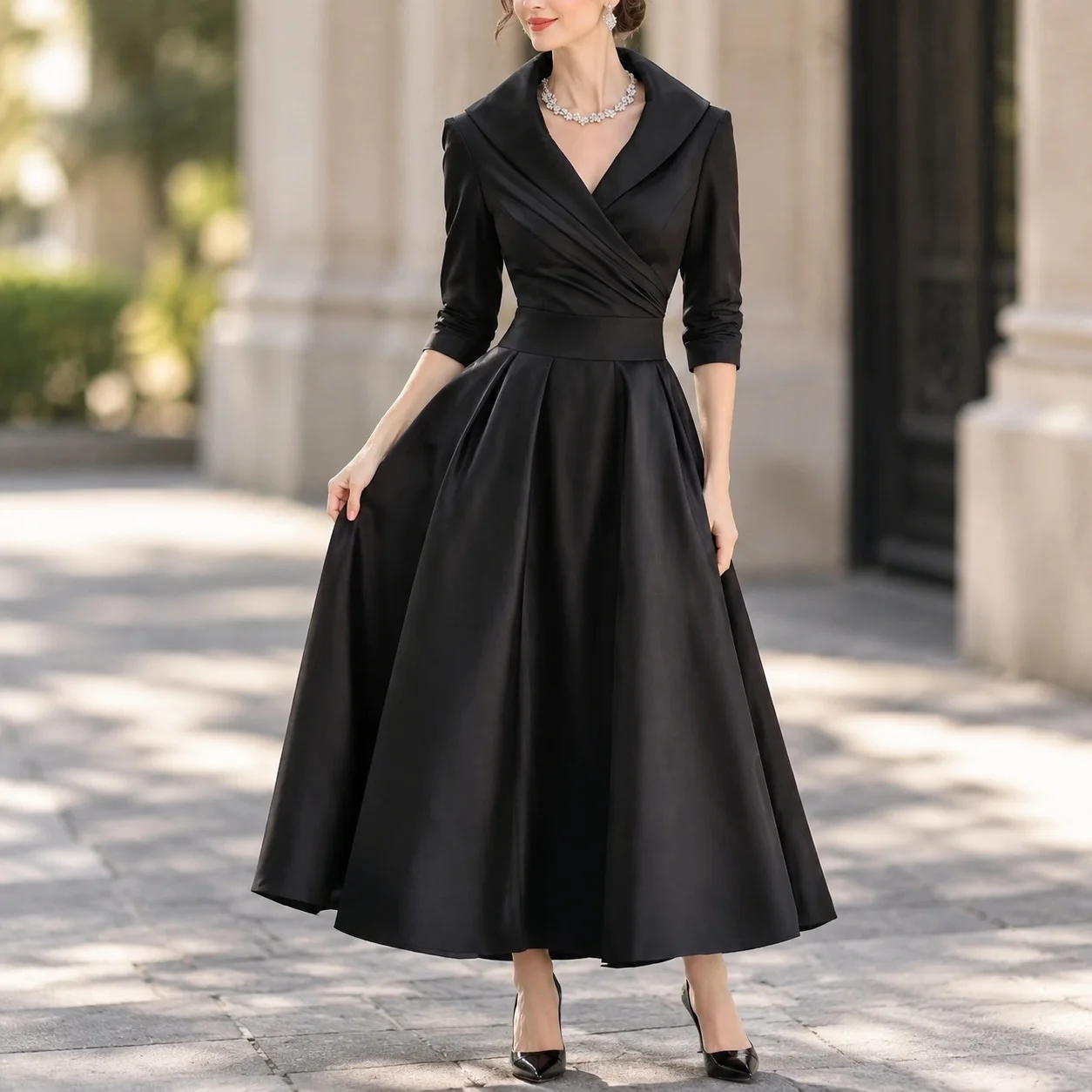 Slim Fit Long Sleeve Dress European and American Style with High Waist Asymmetrical Hem Maxi Length Edgy Street for Women