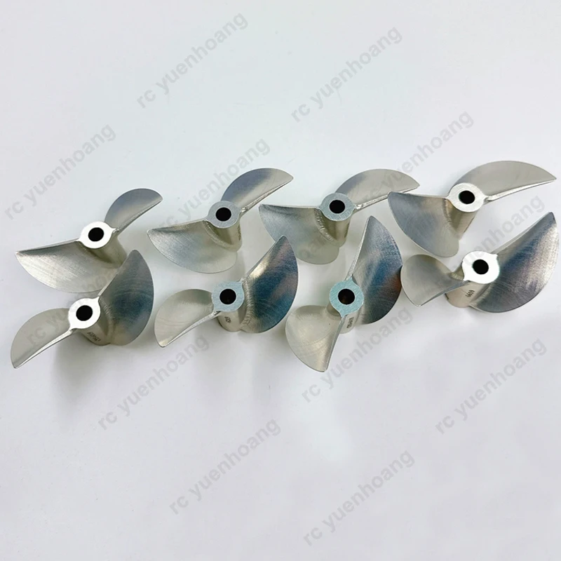 1 قطعة ضياء 60/62/64/66 مللي متر ثقب داخلي 6.35 مللي متر 2-شفرة مجداف الملعب 1.9 سبائك الألومنيوم المروحة ل 1-2 متر RC قارب الدعائم استبدال #2
