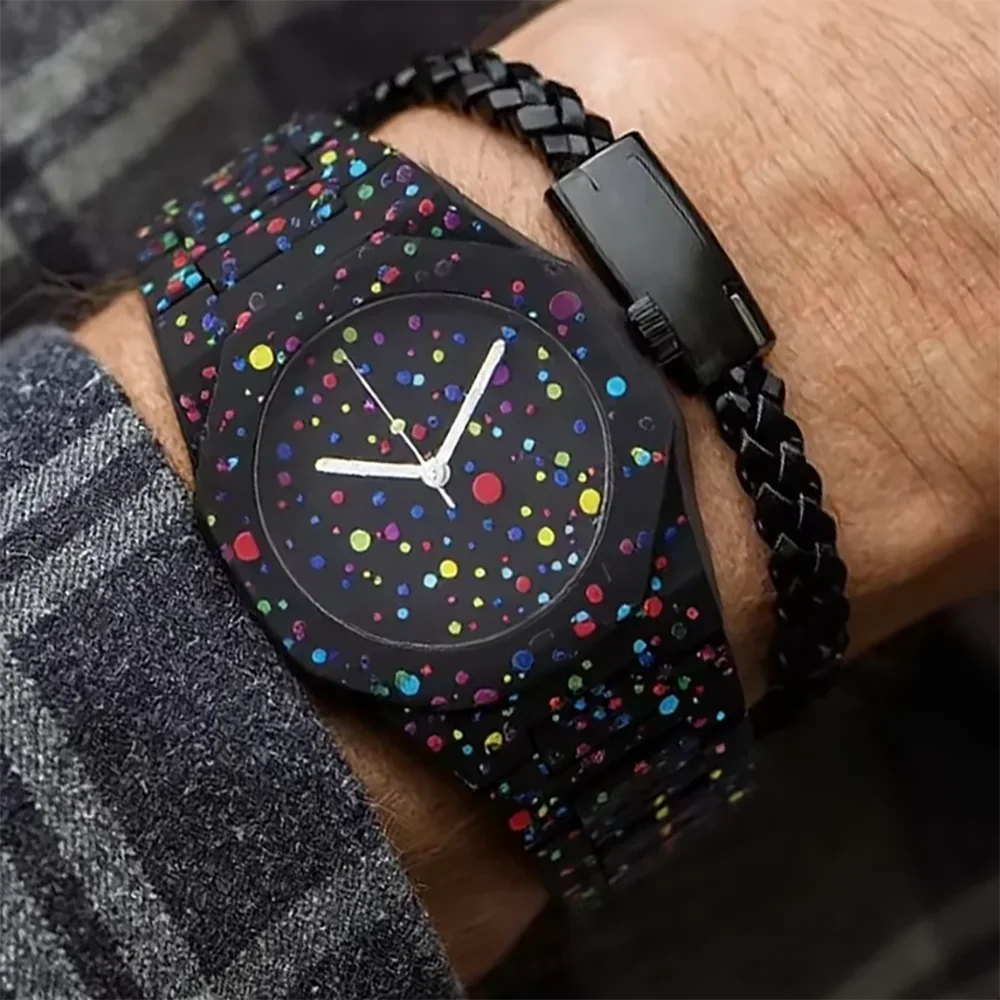 

Creative Cool Colorful Spot Quartz Watch Man Women Decoration High Quality Classic Anime Style Men Watch Factory Original Clock