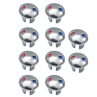 10pcs Faucet Handle Hot Cold Water Sign Red Blue Label Decoration Cover Kitchen Bathroom Mixer Tap Indicate For Faucet Handles
