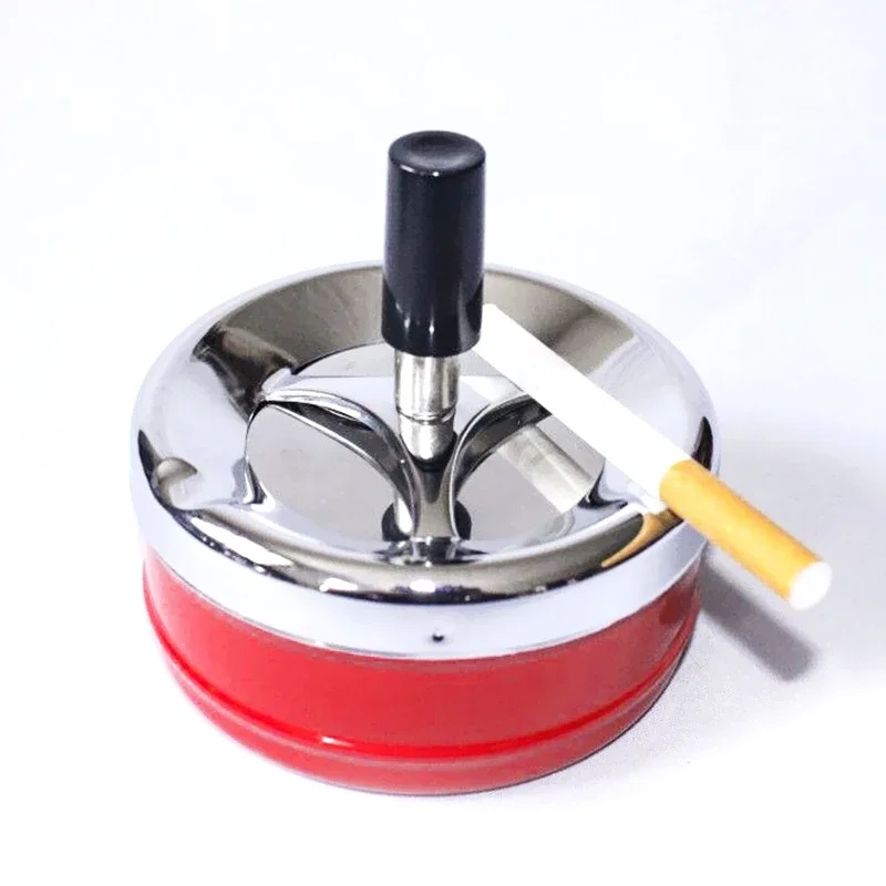 Windproof Round Cigar Ashtray with Lid, Self-Clearing, Smokeless Smoker, Office for Men, Portable Cigar, 9.5x9cm, 1Pc