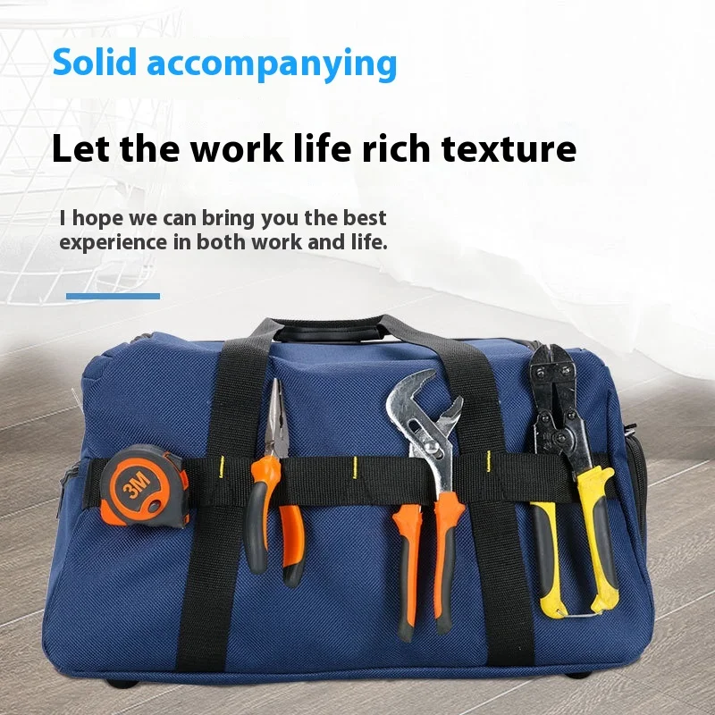Wholesale Large Thickened Canvas Tool Kit Bag Multi-Functional Portable Men's Wear-Resistant Zipper Case Special Purpose Tool